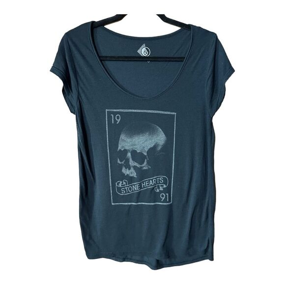 Skull Stone Hearts Black Tee Sz L - Picture 3 of 5